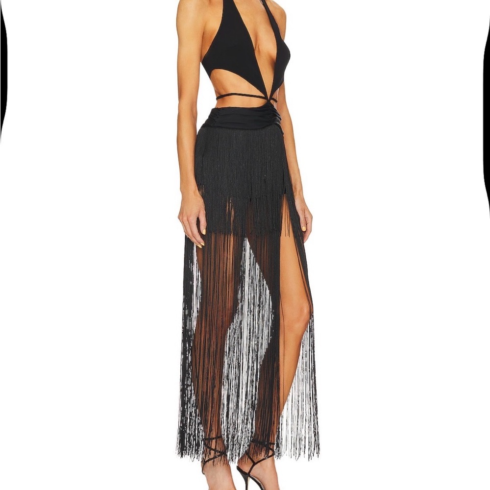 Elegant Black Fringe Dress- sold out !